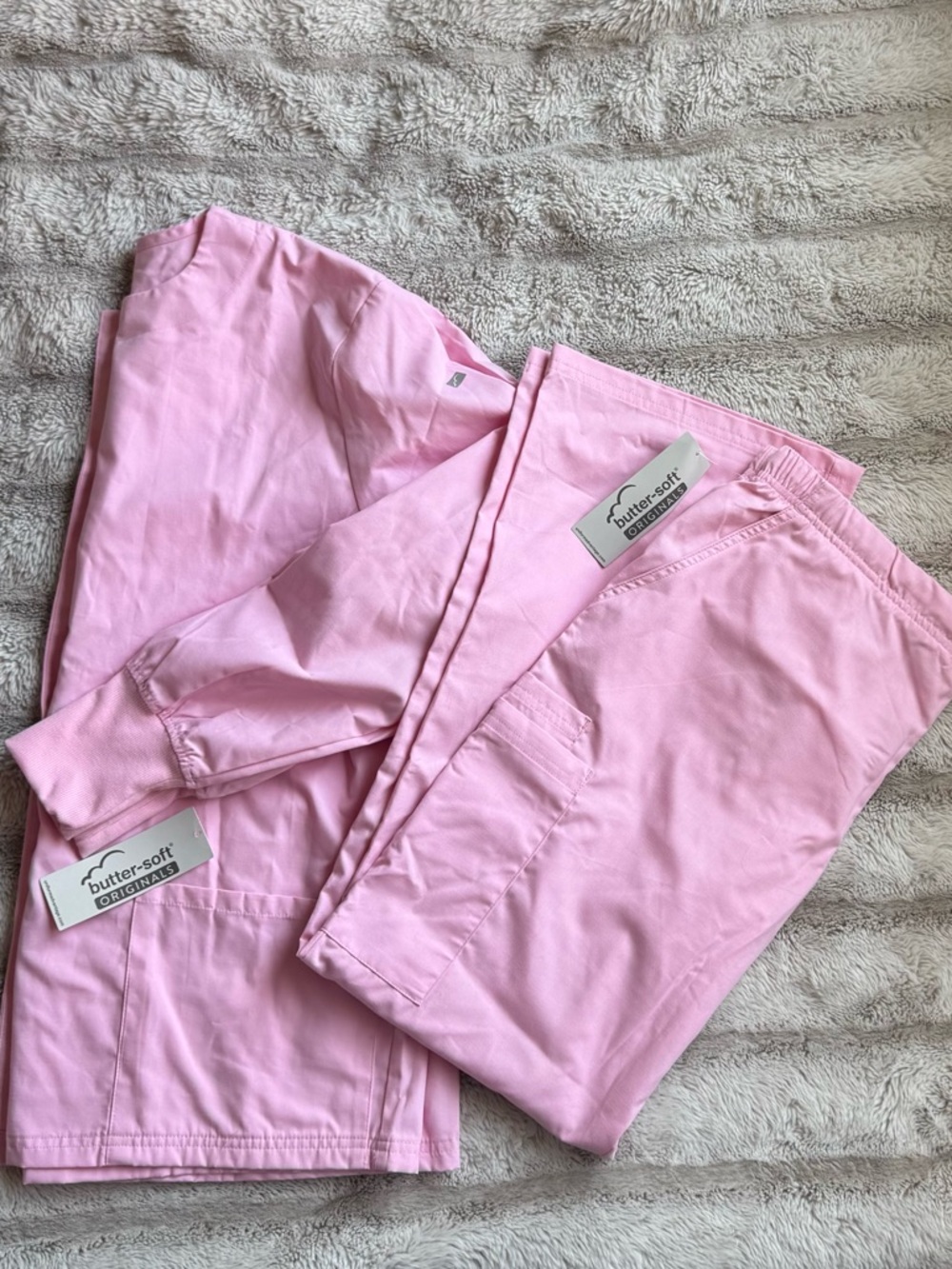 “butter-soft Originals” Pink Scrub Pants & Jacket Set